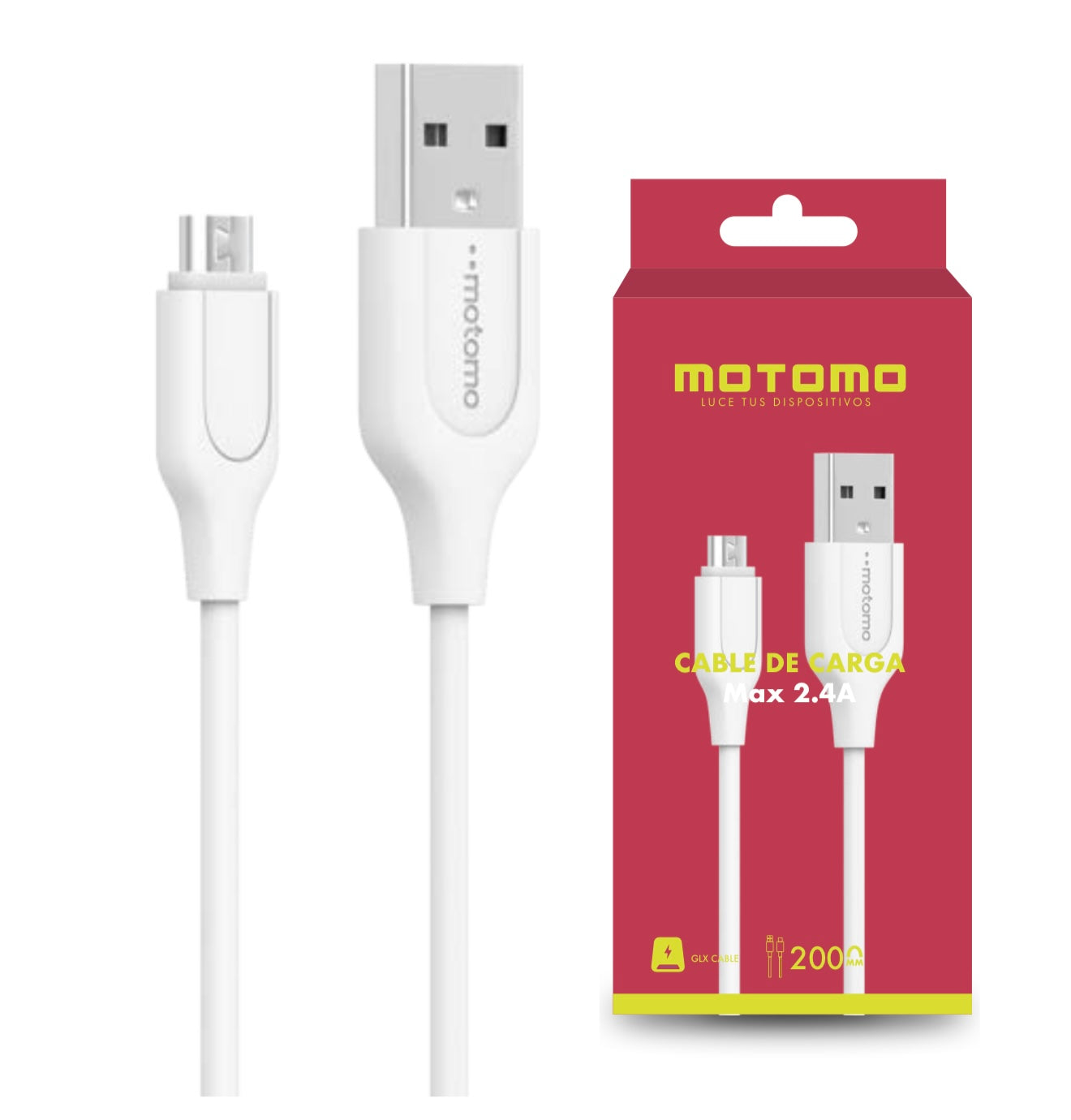 Cable de Carga de USB a Micro USB / V8 2 metros